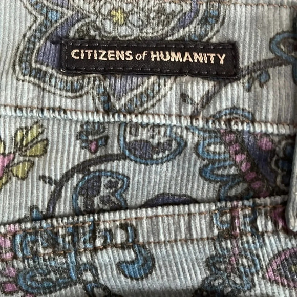 Citizens of Humanity Paisley Print Corduroy Cut Off Shorts - NWOT - Size 27 - Picture 5 of 8